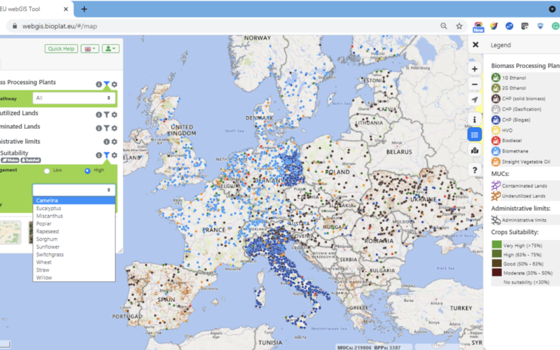 New WebGIS tool for assessing the sustainability of bioenergy projects