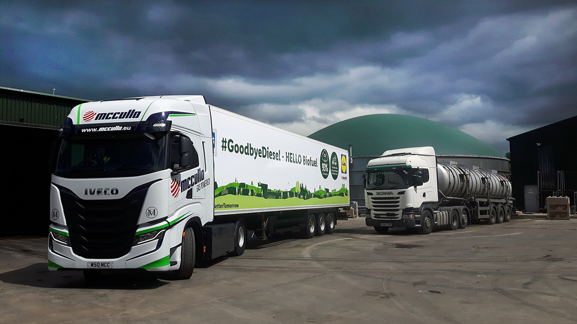 Мережа супермаркетів Lidl використовує вироблений із власних харчових відходів біометан як паливо для перевезень у Північній Ірландії