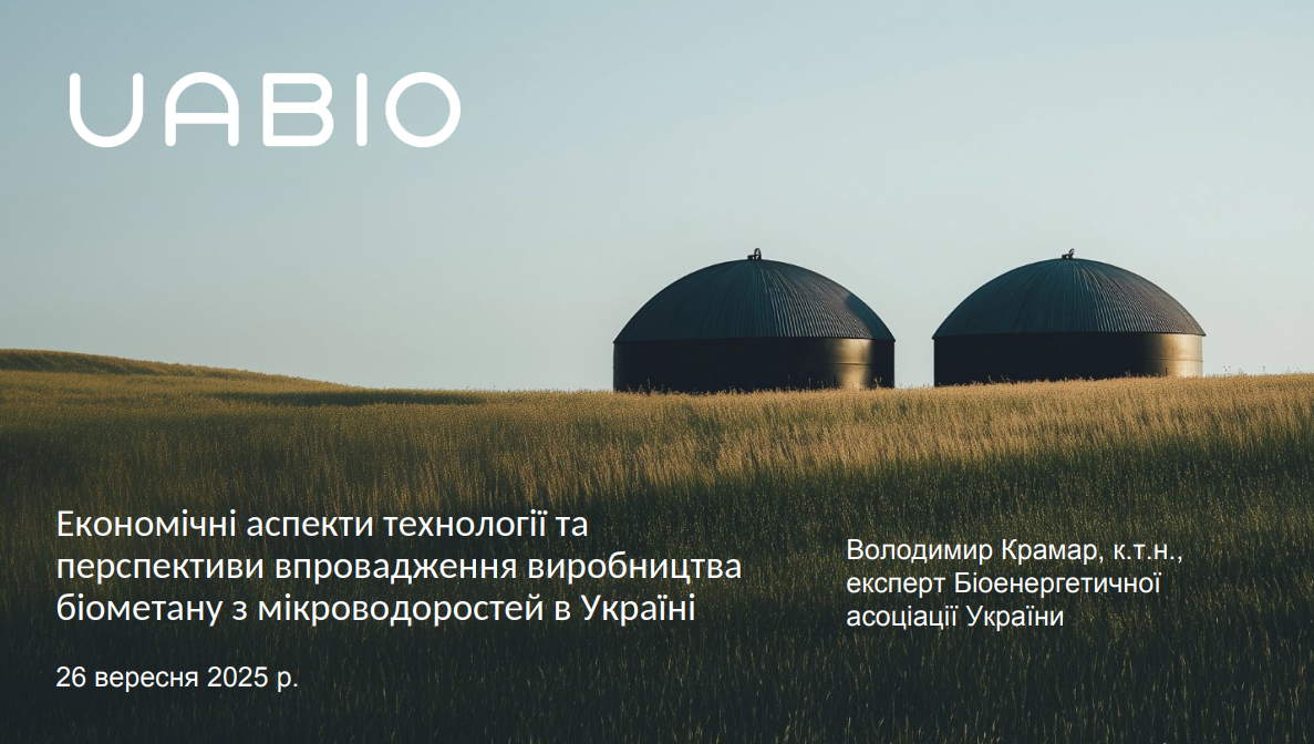 Економічні аспекти технології та перспективи впровадження виробництва біометану з мікроводоростей в Україні | Володимир Крамар